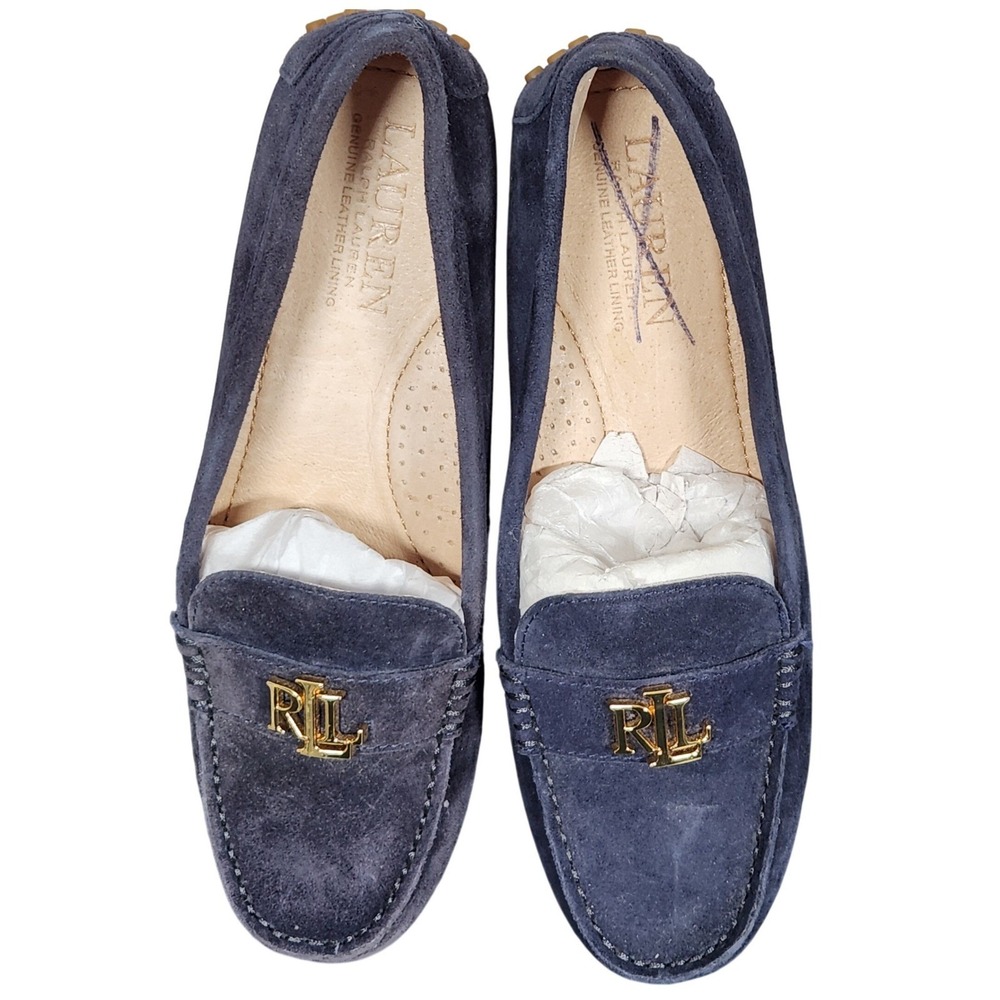 Lauren Ralph Lauren Barnsbury Suede Loafer Flats Navy Blue Women US 6 EUR 36.5 - Picture 9 of 9